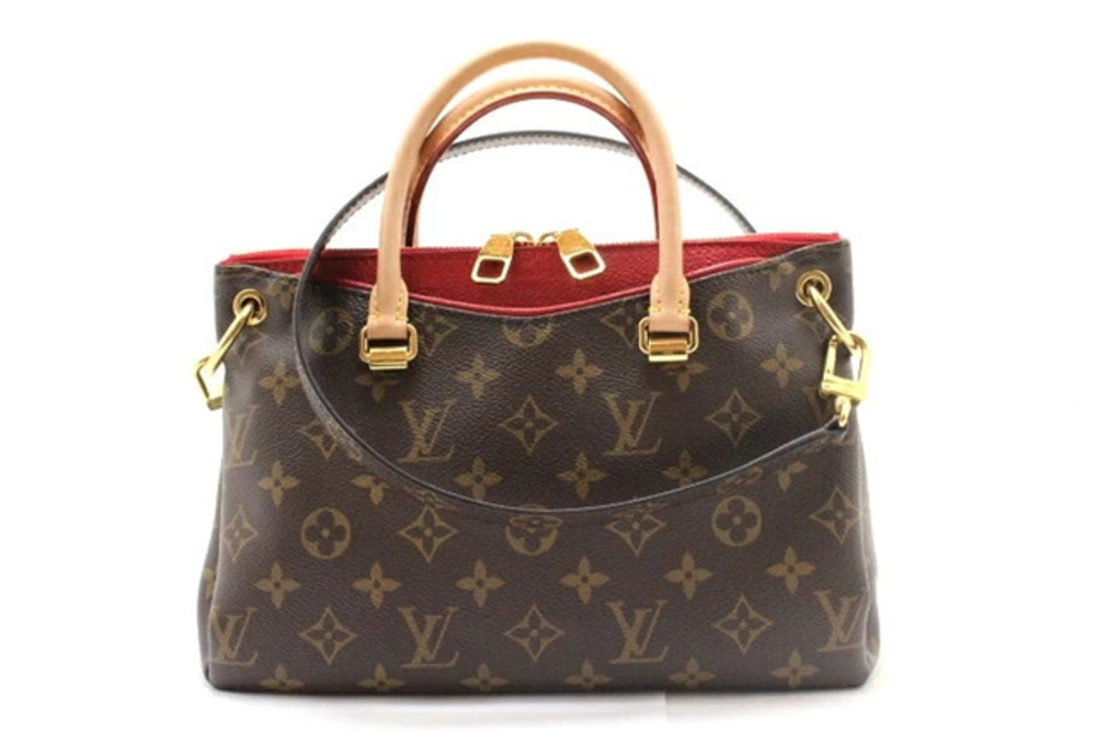 Louis Vuitton Monogram Pallas Cerise Handbag Red